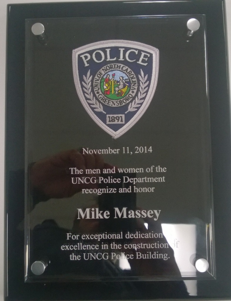 Award from UNCG Police Department