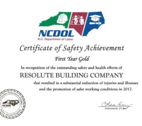 Resolute First Yeal Gold Achievement